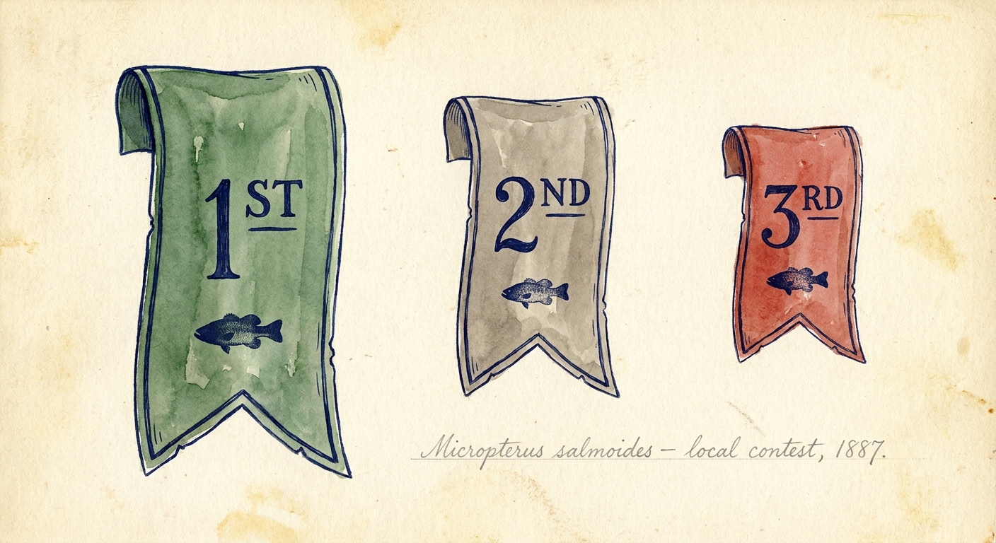 First, second, third place ribbons — hand-drawn